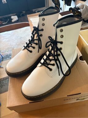Dr. Martens White and Black Boots. New!!